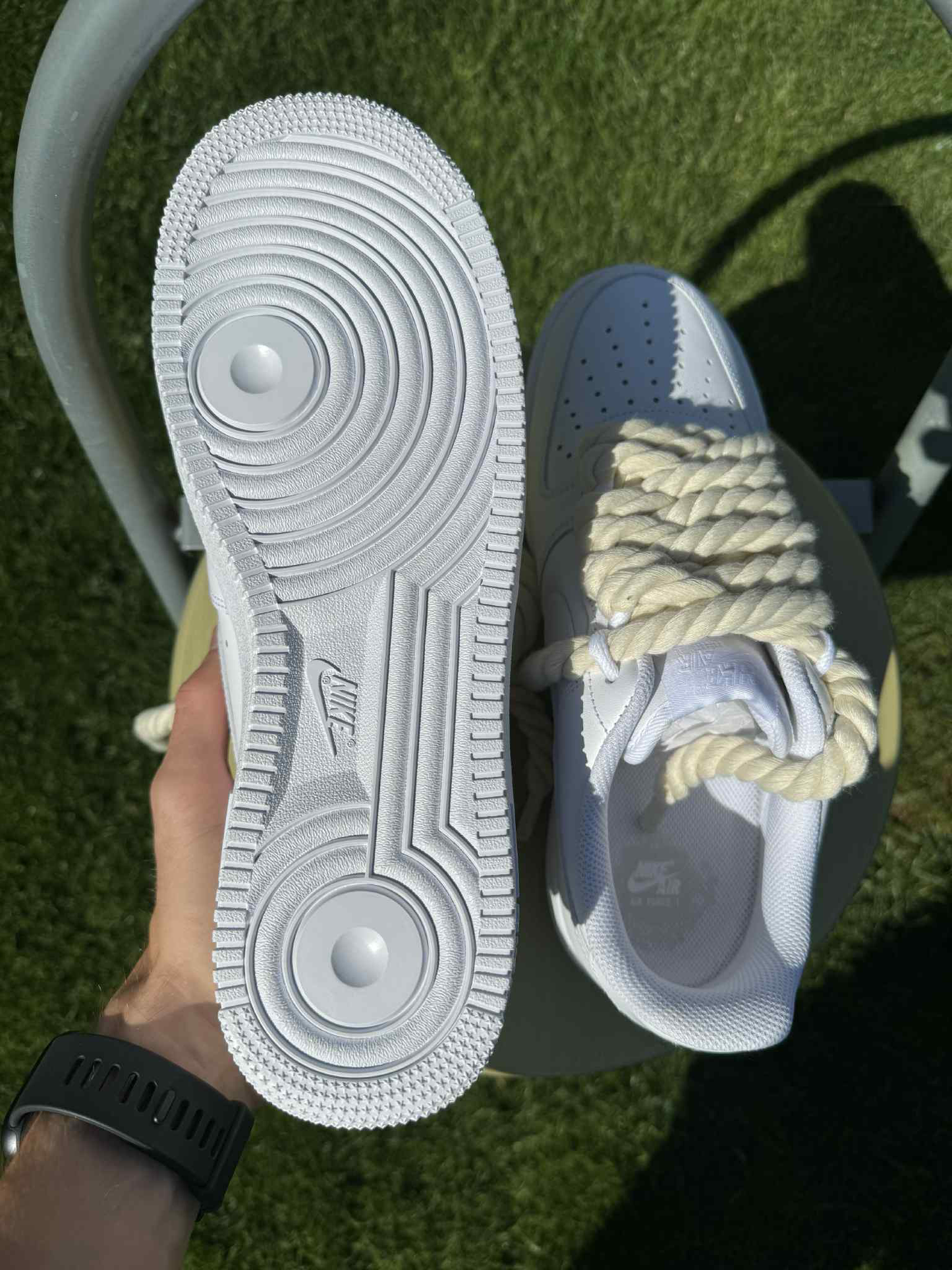 Rope Lace Beige Nike Air Force 1 "Tripple White"