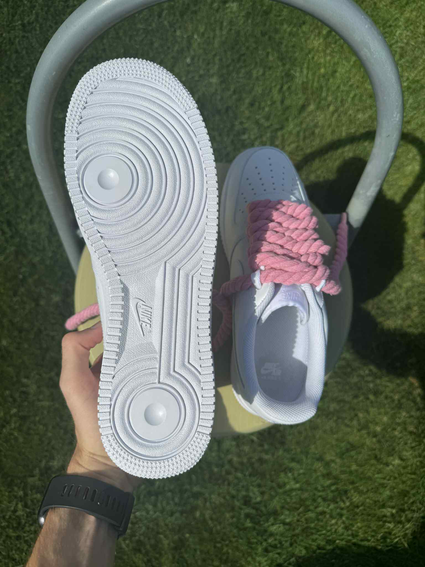 Rope Lace Pink Nike Air Force 1 "Tripple White"