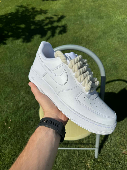 Rope Lace Beige Nike Air Force 1 "Tripple White"