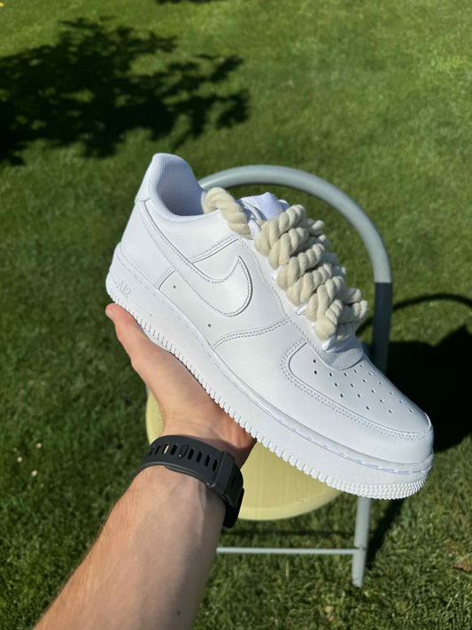 Rope Lace Beige Nike Air Force 1 "Tripple White"