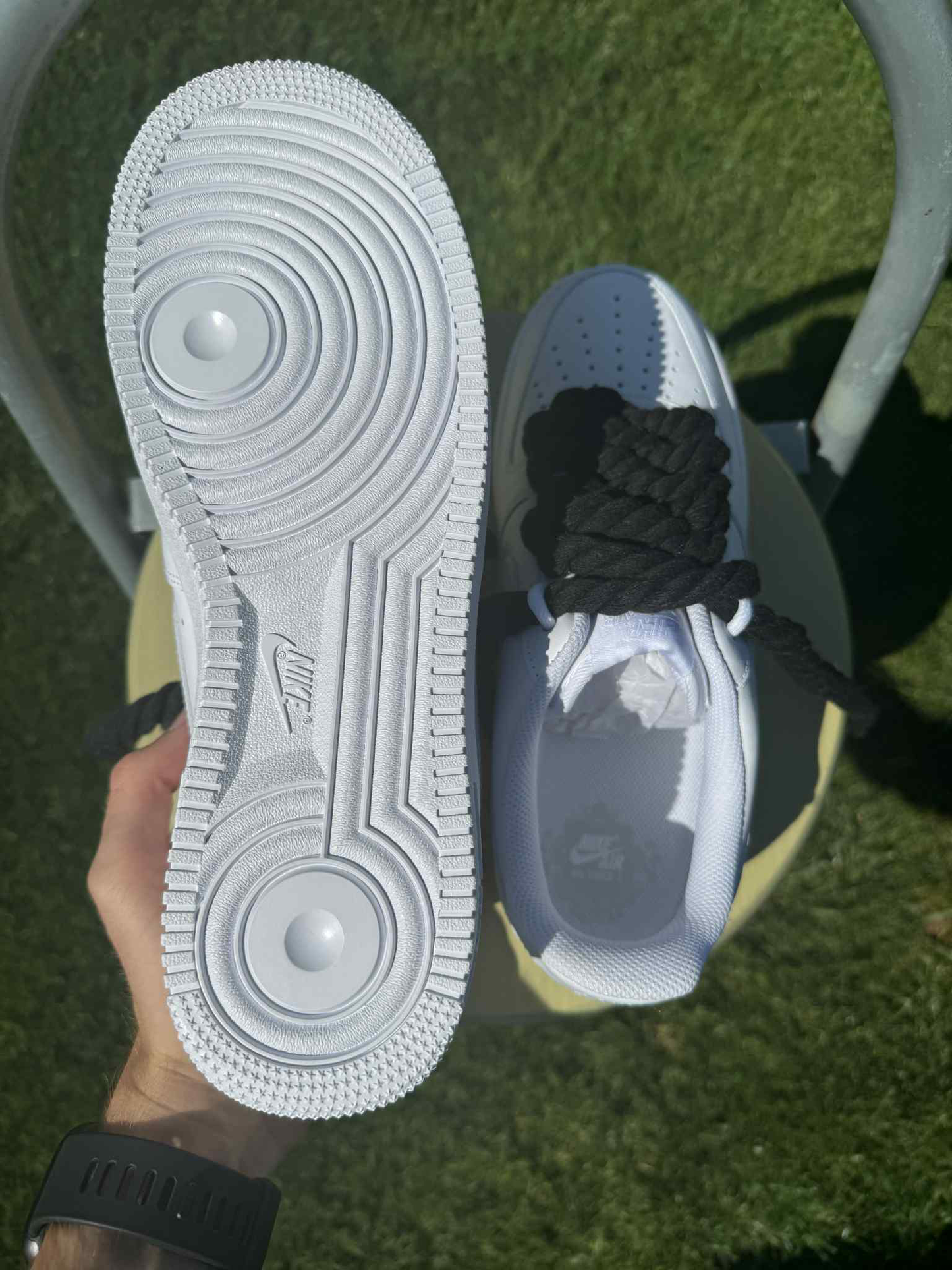 Rope Lace Black Nike Air Force 1 "Tripple White"