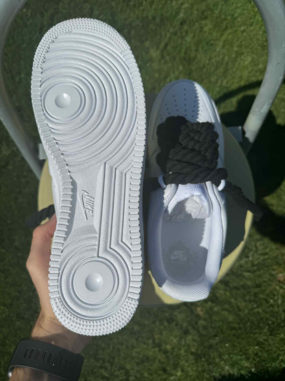 Rope Lace Black Nike Air Force 1 "Tripple White"