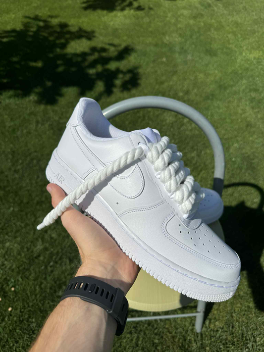 Rope Lace White Nike Air Force 1 "Tripple White"