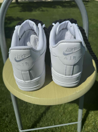 Rope Lace Black Nike Air Force 1 "Tripple White"