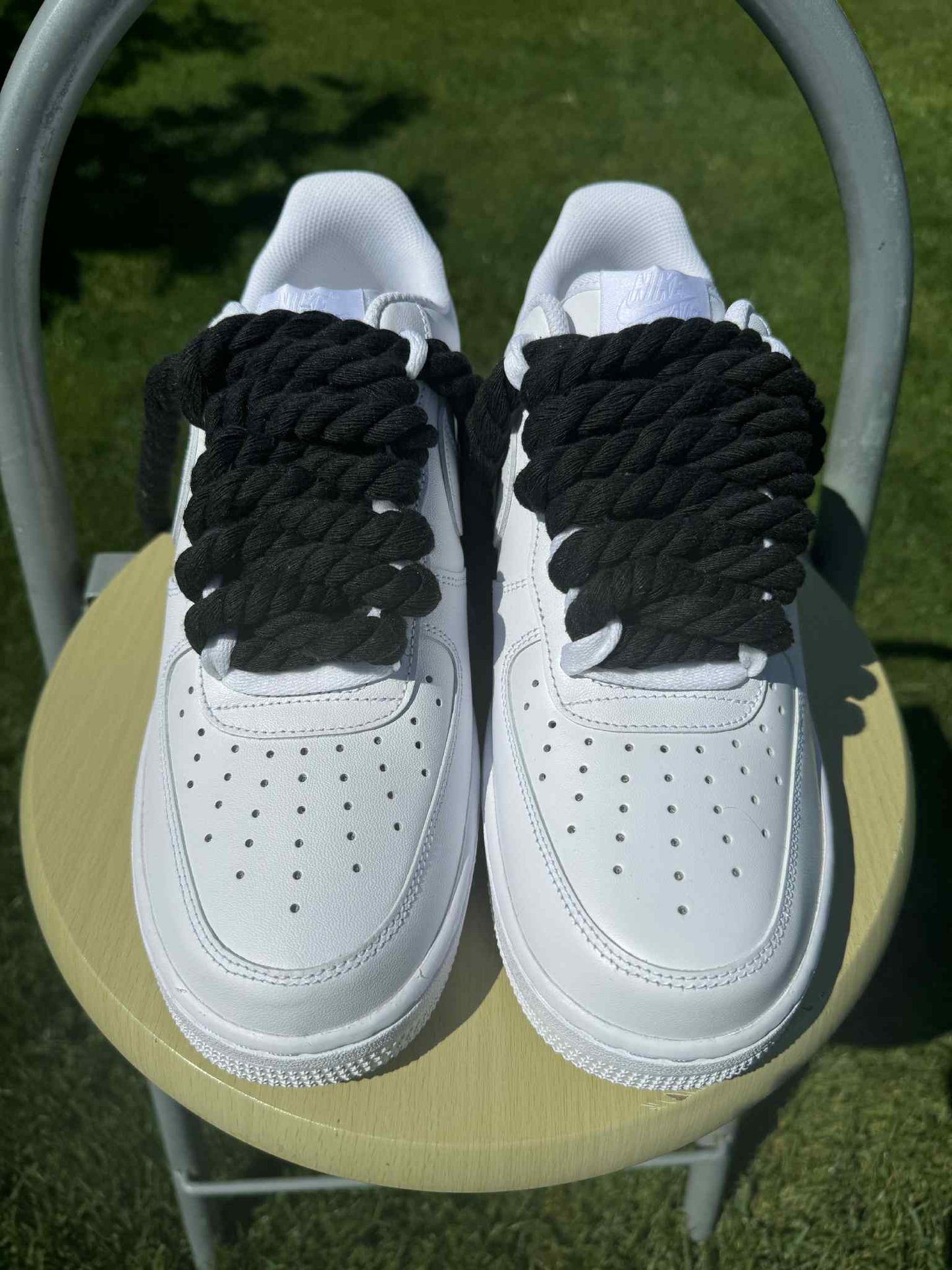 Rope Lace Black Nike Air Force 1 "Tripple White"