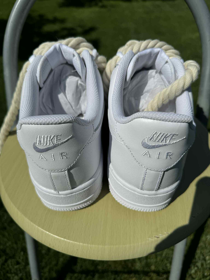 Rope Lace Beige Nike Air Force 1 "Tripple White"